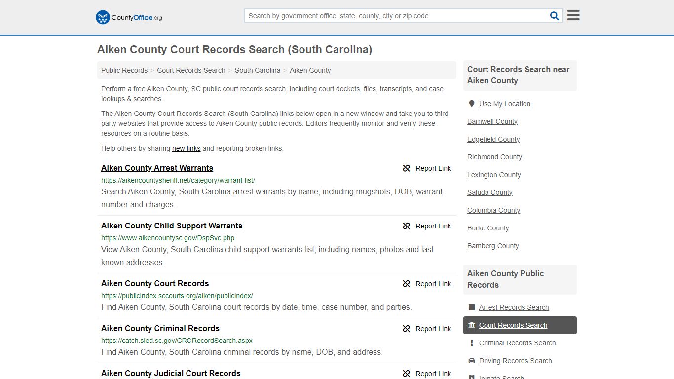 Court Records Search - Aiken County, SC (Adoptions, Criminal, Child ...